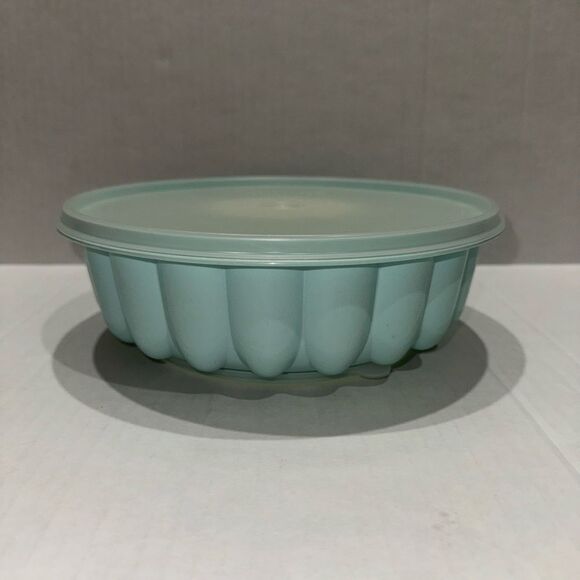 Tupperware Jello Mold Vintage Retro 1970s Light Blue 3 pc Jel A Ring 1201 1203 - Picture 3 of 6